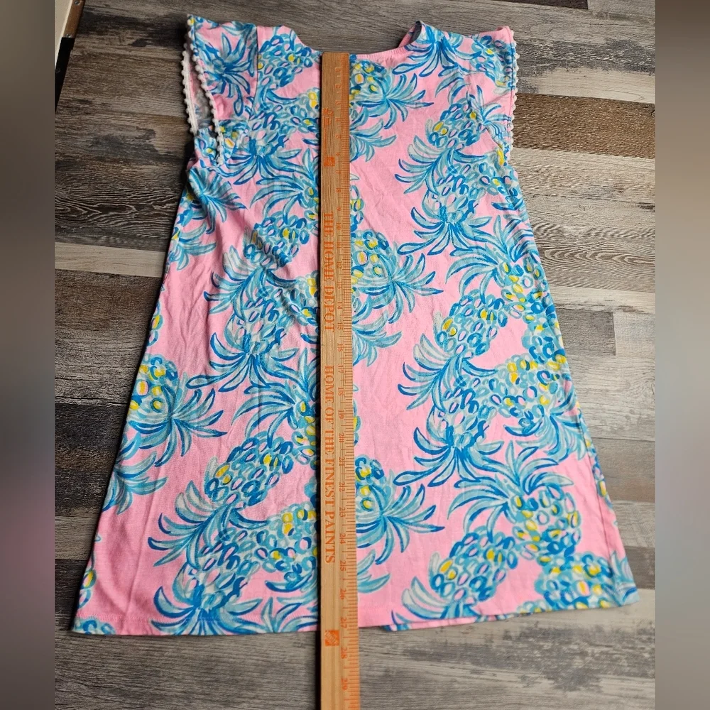 Lilly Pulitzer Girl's XL Mini Astara Dresw Pineapple Print Pink Blue 005675